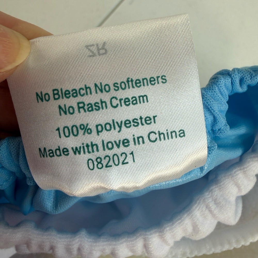 AlvaBaby Cloth Diaper With 2 Inserts Reusable Liner OS OSMF Blue NEW - Picture 10 of 10